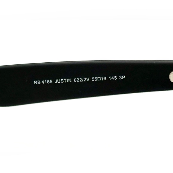 Ray-Ban Justin Polarized Lens Sunglasses RB4165 Black/Grey Gradient Lens 622/T3 - Picture 11 of 14